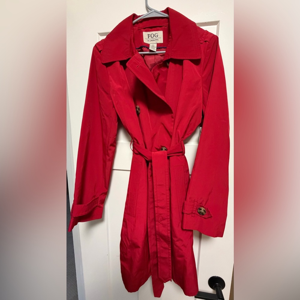London Fog Bold Red Trench Coat